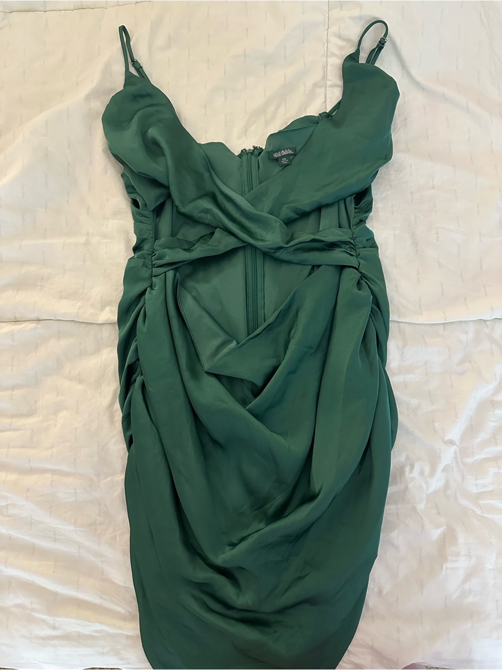 Wild Fable Emerald Green Draped Cocktail Dress